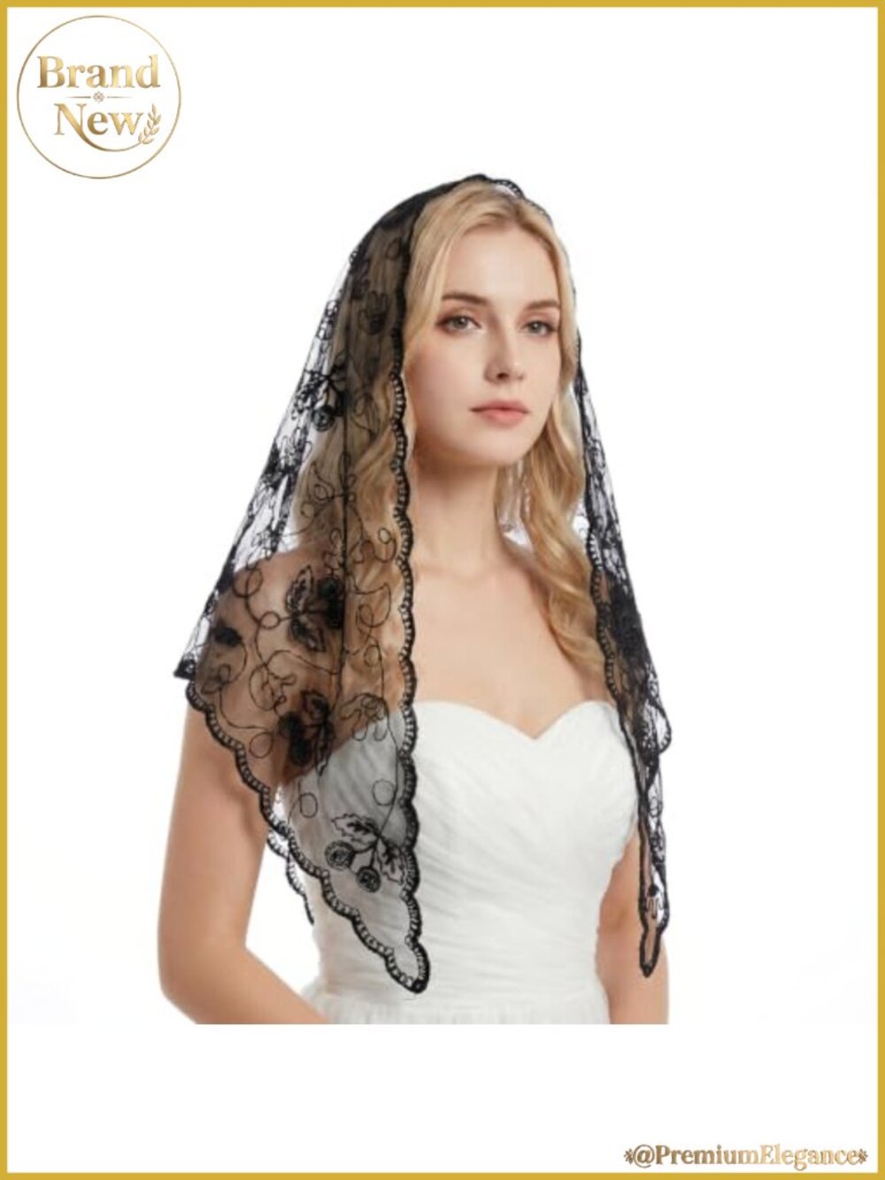 Triangle Lace Mantilla Veil Bridal Head Covering Catholic Church Chapel Veil